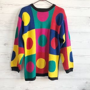 Vintage 90’s color blocks knit sweater